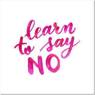 Learn to say no - pink Posters and Art